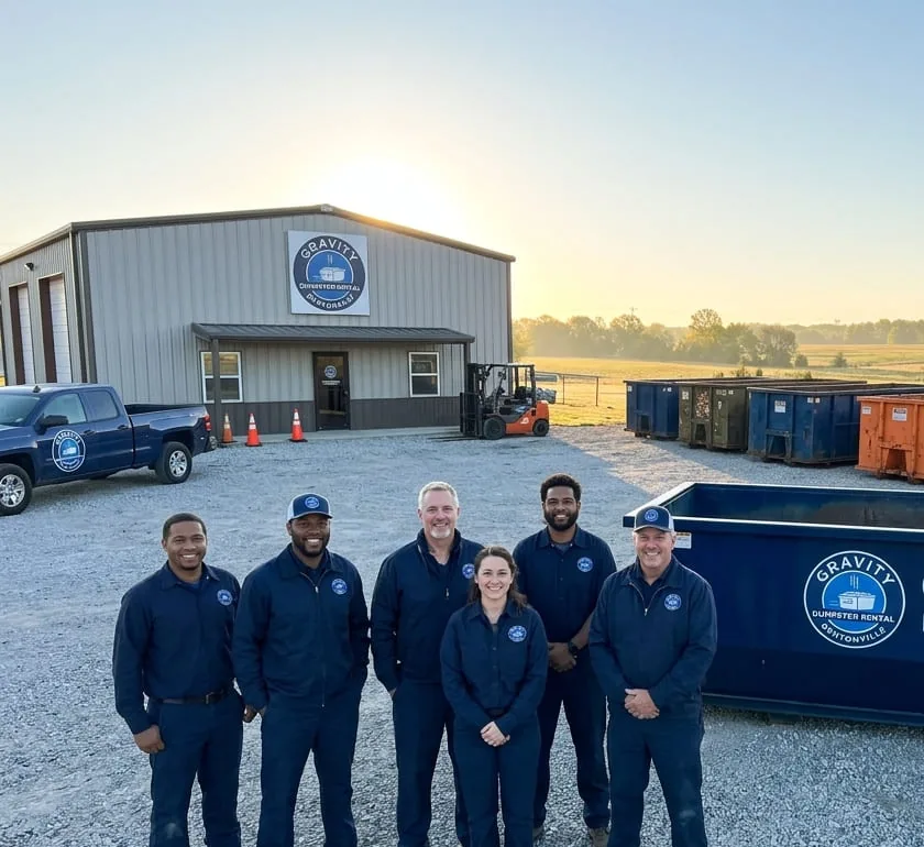 Roll-off dumpster being delivered in Bentonville, AR