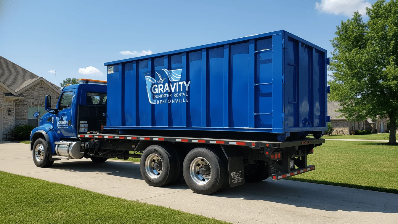 Gravity Dumpster Rental Bentonville On a Truck